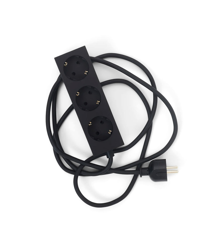 Power Bar Charcoal - Black extension cord - 5 metres